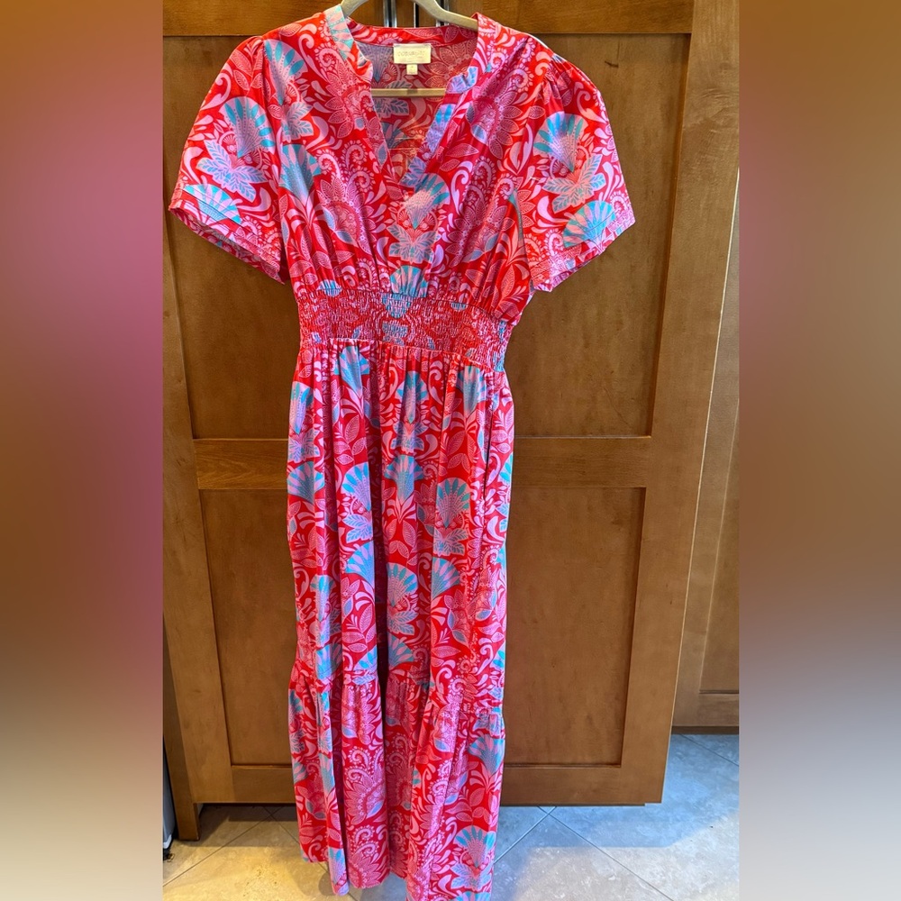 Sugarlips Pink, Red & Blue Boho Maxi Dress | Smocked Waist | Size M| Worn Once